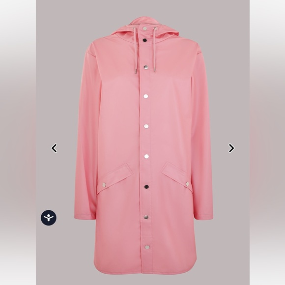 RAINS Long Pink Raincoat NWOT